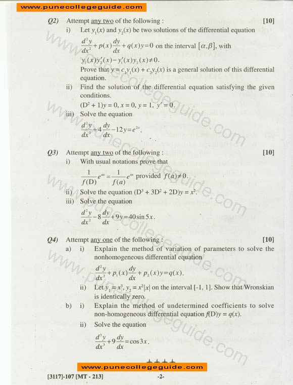 Mathematics Ordinary differential equations 